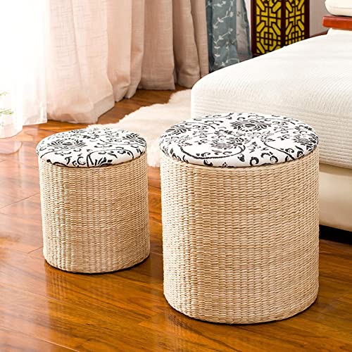 BTYQKZVPM Repose-Pieds Ottomane aus Leder, Aufbewahrungsbank & Ottomane, 2er-Pack, Boucle Sherpa, Kunstfell, Mehrfarbig, mehrere Größen(Round Sc,29 * 33Cm) von BTYQKZVPM