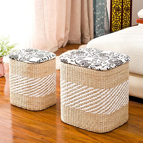 BTYQKZVPM Repose-Pieds Ottomane aus Leder, Aufbewahrungsbank & Ottomane, 2er-Pack, Boucle Sherpa, Kunstfell, Mehrfarbig, mehrere Größen(Squarea,32 * 27 * 38Cm) von BTYQKZVPM