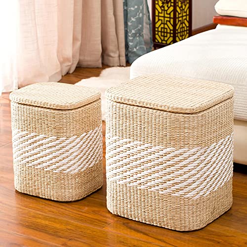 BTYQKZVPM Repose-Pieds Ottomane aus Leder, Aufbewahrungsbank & Ottomane, 2er-Pack, Boucle Sherpa, Kunstfell, Mehrfarbig, mehrere Größen(Squareb,41 * 35 * 45Cm) von BTYQKZVPM