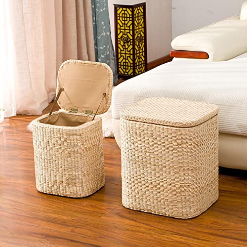 BTYQKZVPM Repose-Pieds Ottomane aus Leder, Aufbewahrungsbank & Ottomane, 2er-Pack, Boucle Sherpa, Kunstfell, Mehrfarbig, mehrere Größen(Squared,32 * 27 * 38Cm) von BTYQKZVPM
