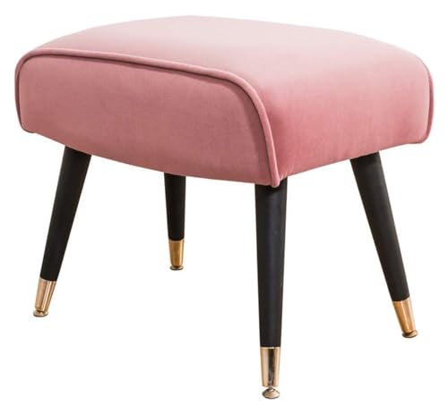 BTYQKZVPM Repose-Pieds Ottomane aus Leder, Multicolor Ottoman Footrest Stool with Legs Rectangle for Living Room Bedroom Vanity(Pink,Suede) von BTYQKZVPM
