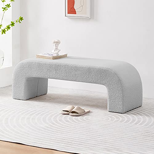 BTYQKZVPM Repose-Pieds Ottomane aus Leder, Ottomane Bank Sherpa gepolstert Samt Kunstfell 80-100cm(Blue,80cm/31inch) von BTYQKZVPM