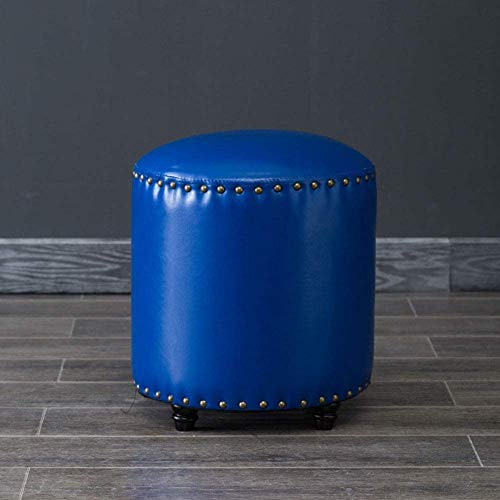 BTYQKZVPM Repose-Pieds Ottomane aus Leder, Ottomane Fußhocker mit Stauraum Kunstleder Holzfüße 16x14 Zoll Multicolor(Navy Blue) von BTYQKZVPM