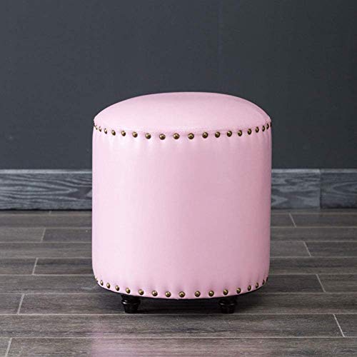 BTYQKZVPM Repose-Pieds Ottomane aus Leder, Ottomane Fußhocker mit Stauraum Kunstleder Holzfüße 16x14 Zoll Multicolor(Pink) von BTYQKZVPM