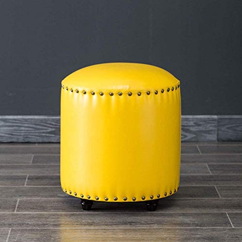 BTYQKZVPM Repose-Pieds Ottomane aus Leder, Ottomane Fußhocker mit Stauraum Kunstleder Holzfüße 16x14 Zoll Multicolor(Yellow) von BTYQKZVPM
