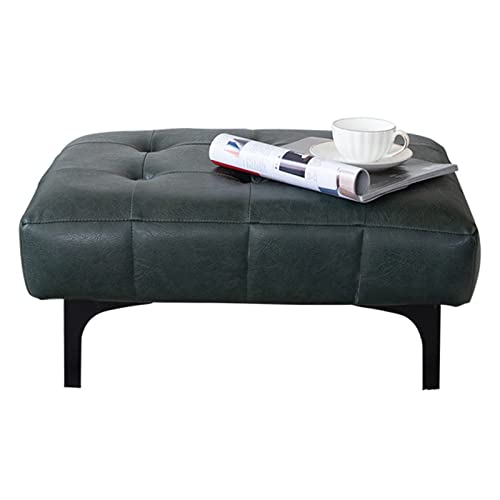 BTYQKZVPM Repose-Pieds Ottomane aus Leder, Rectangle Upholstered Storage Ottoman Tufted Faux Leather Multicolor 60x45x30cm(24x18x12in)(Green) von BTYQKZVPM