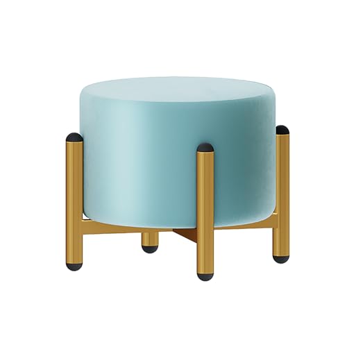BTYQKZVPM Repose-Pieds Ottomane aus Leder, Round Ottoman Footstool with 3 Adjustable Heights (20-31cm) Removable(Velvet1) von BTYQKZVPM