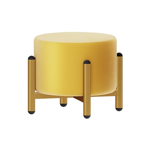 BTYQKZVPM Repose-Pieds Ottomane aus Leder, Round Ottoman Footstool with 3 Adjustable Heights (20-31cm) Removable(Velvet3) von BTYQKZVPM