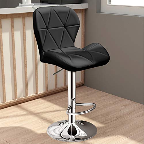 BTYQKZVPM Repose-Pieds Ottomane aus Leder, Swivel Bar Stool Adjustable Height 40-80cm 360 Rotating PU Leather with Backrest Footrest Multicolor(Black a,55cm) von BTYQKZVPM