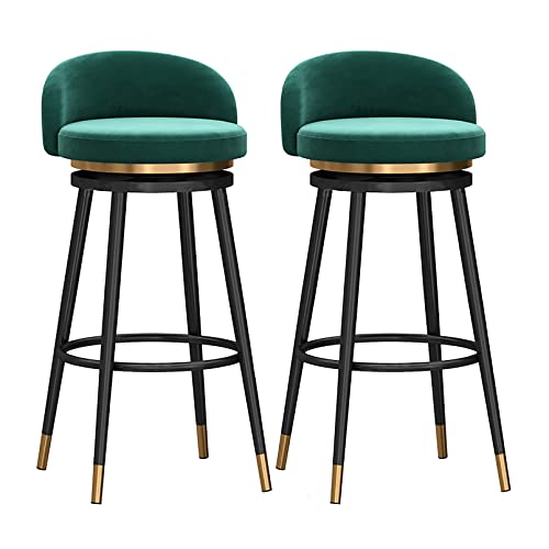 BTYQKZVPM Repose-Pieds Ottomane aus Leder, Velvet Metal Swivel Bar Stools Pack of 2 Multicolor Multiple Sizes Footrest Included(Black,65cm) von BTYQKZVPM
