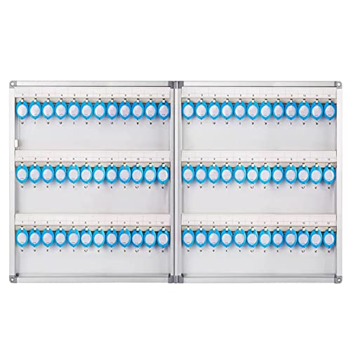 BTYQKZVPM Schlüsselschrank, Schlüsselschrank aus Aluminiumlegierung, doppelseitig, zur Wandmontage, silberfarben, for 12–120 Schlüssel(12) von BTYQKZVPM