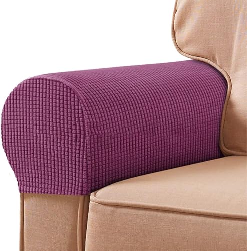 BTYQKZVPM Sofaarmlehnenbezüge, Armlehnenbezüge for Sessel, Sofa, Liege, Mehrfarbig, 2er-Set(Purple) von BTYQKZVPM