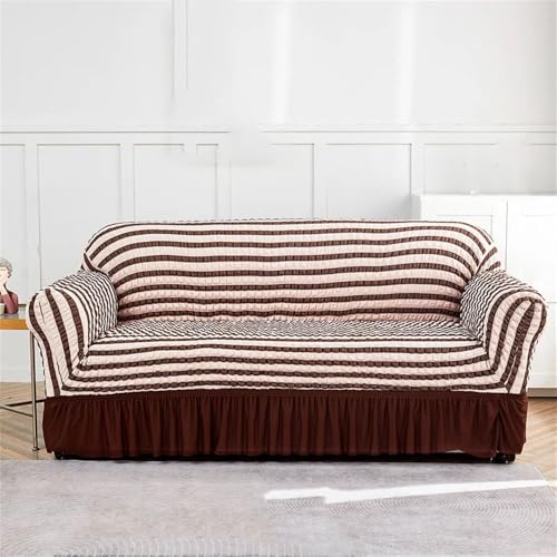BTYQKZVPM Sofabezug mit Rüschenrock, Seersucker-Sofabezug mit Rüschensaum, Mehrfarbig, mehrere Größen(Ztkjbh016,235x300cm) von BTYQKZVPM