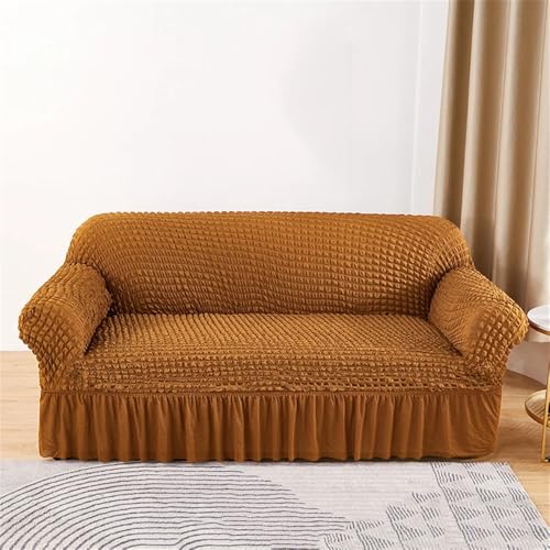 BTYQKZVPM Sofabezug mit Rüschenrock, Sofabezug aus Seersucker mit Rüschen, Mehrfarbig, mehrere Größen(Tuhuang,3 seat Sofa Cover) von BTYQKZVPM