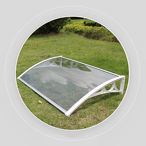 BTYQKZVPM Türüberdachung für den Außenbereich, Transparenter Fenster-Regenschutz, Terrassenabdeckung aus Polycarbonat, Gebogene Halterungen(60x300cm/24 x118) von BTYQKZVPM