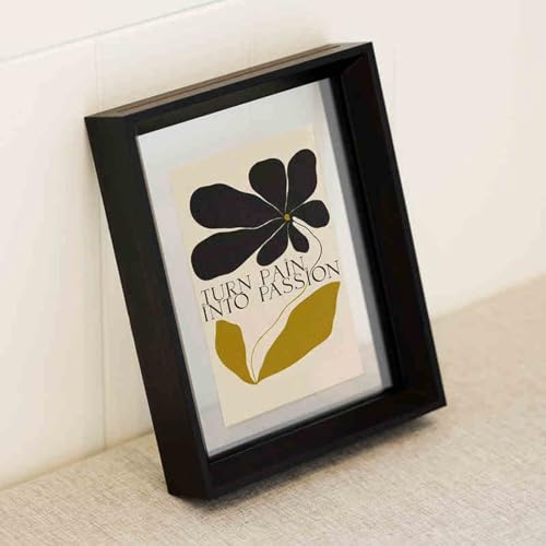 BTYQKZVPM geprägter Glas-Bilderrahmen, Doppelseitiger Acrylrahmen, dekoratives schwebendes Display for Postkarten(Ebony Color,4k) von BTYQKZVPM