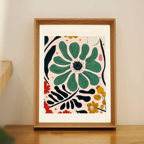 BTYQKZVPM geprägter Glas-Bilderrahmen, Doppelseitiger Acrylrahmen, dekoratives schwebendes Display for Postkarten(Light Walnut Color,Square Inner Diameter 15 * 15cm) von BTYQKZVPM