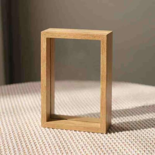 BTYQKZVPM geprägter Glas-Bilderrahmen, Postkartenrahmen aus Holz mit Doppelglas, schwebendes Design im A4-Format(Wood Color,Rectangle 10 inches) von BTYQKZVPM