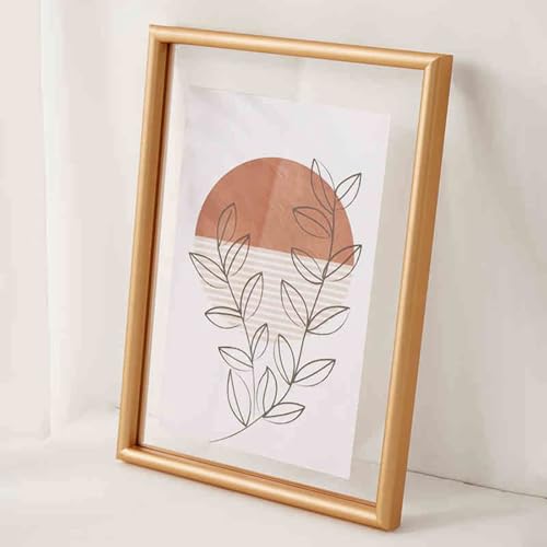BTYQKZVPM geprägter Glas-Bilderrahmen, Schwebender Fotorahmen aus Holz, A4, Doppelglas, doppelseitig(Golden,10-inch) von BTYQKZVPM