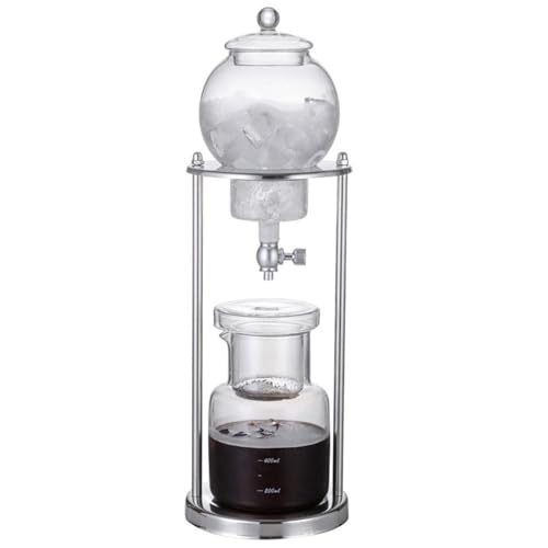 Cold Brew Coffee Tower, Abnehmbarer Cold Brew Maker aus Glas, luxuriöser Ice Dripper-Kaffeebereiter Edelstahl und Borosilikatglas for Zuhause, das Büro – 600 ml von BTYQKZVPM