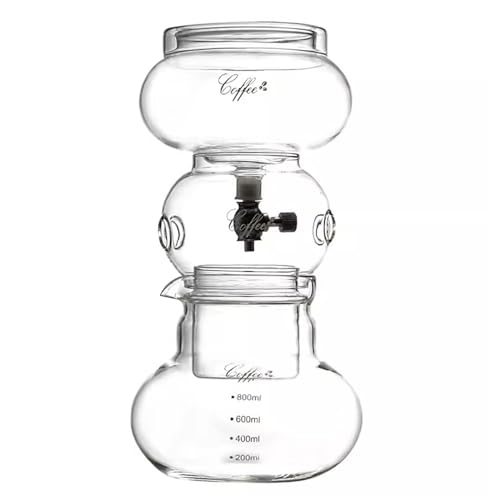 Cold Brew Coffee Tower, Ice Drip Smooth Slow Cold Drip-Kaffeemaschine mit einstellbarer Tropfgeschwindigkeit, 800 ml Glaskanne, for das Homeoffice, ergibt 4–6 Tassen Cold Brew Coffee Tower, Ice Drip Smooth Slow Cold Drip-Kaffeemaschine mit einstellbarer Tropfgeschwindigkeit, 800 ml Glaskanne, for das Homeoffice, ergibt 4–6 Tassen von BTYQKZVPM