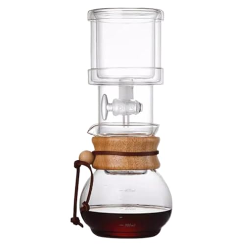 Cold Brew Coffee Tower, Tragbare Cold-Brew-Kaffeemaschine mit Ice Drip, Slow-Drip-Technologie, einstellbarem Wasserfluss, 400-ml-Kaffeekanne aus Glas, for die Küche zu Hause von BTYQKZVPM