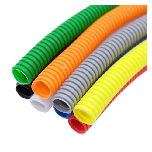Flexibles Leitungsrohr, Gewellter Kunststoffschla PP-isoliertes Wellrohr Auto Line Rohrkabelbaum(Grey - Open,ID 5.5 X OD 7.5MM-1M) von BTYQKZVPM