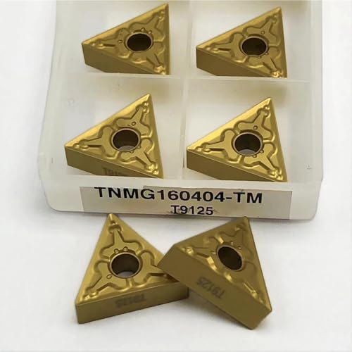 Hartmetall-Wendeschneidplatten, Vatertagsgeschenk, Hartmetalleinsätze TNMG160404/160408 Drehmaschinen-Schneidwerkzeuge, 10er-Pack, mehrere Größen(TNMG160404-TM T9125) von BTYQKZVPM