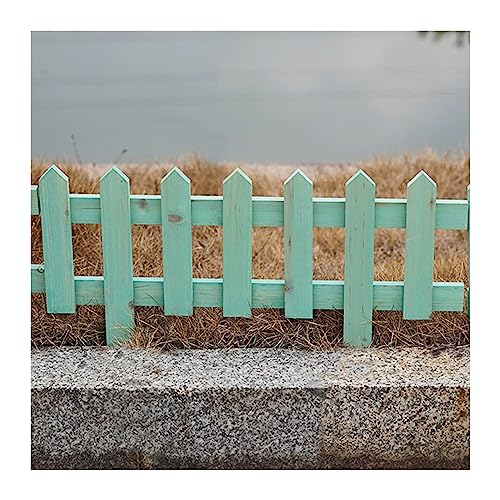 Holz-Gartenumrandung, Allwetter-Rasenbegrenzung aus Holz, Beeteinfassung, Stecksystem, Tierbarriere(Green,60x35cm/5pcs) von BTYQKZVPM