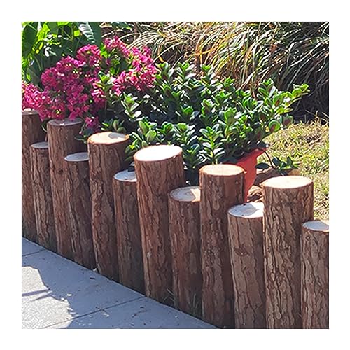 Holz-Gartenumrandung, Allwetter-Rasenrand, Holz-Blumenbeet-Randplatten, wasserdichte dekorative Gartengrenze(35x16/20in,3pcs) von BTYQKZVPM