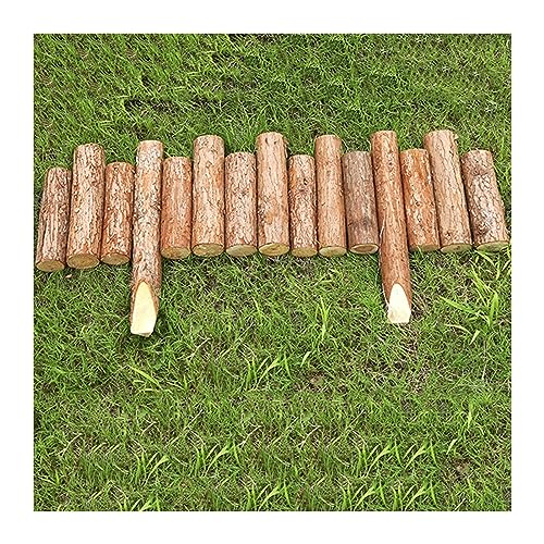 Holz-Gartenumrandung, Dekorative Rasenkante aus Holzstämmen, Flexible, wasserdichte Gartenbegrenzung(35x10/12in,2pcs) von BTYQKZVPM
