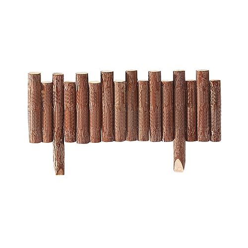 Holz-Gartenumrandung, Dekoratives Geländer aus Holz for Landschaftseinfassungen im Freien, Flexible Hofbegrenzung(35x12/14in,6pcs) von BTYQKZVPM