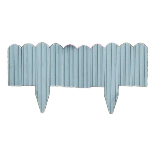 Holz-Gartenumrandung, Pflanzenpalisaden aus Holz, Schutzzaunpaneele, dekorative Rasenkanten im Retro-Design(Blue a,39.37x19.68in/1pcs) von BTYQKZVPM