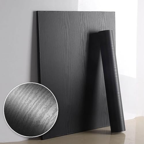 Holzmaserung-Vinylfolie, Selbstklebende Holzmaserungsfolie Schwarz Mehrere Größen for Möbel(40x500cm) von BTYQKZVPM