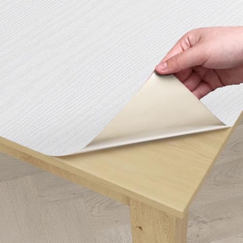 Holzmaserung-Vinylfolie, Selbstklebende Holzoptik-Folie, mehrfarbig, mehrere Größen, wasserdicht, hitzebeständig(Weiße Holzoptik,120x300cm) von BTYQKZVPM