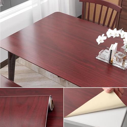 Holzmaserung-Vinylfolie, Selbstklebende PVC-Folie in Holzoptik, wasserdicht, 0,23 mm dick, mehrfarbig, mehrere Größen(Option 12,90x300cm(WxL)) von BTYQKZVPM