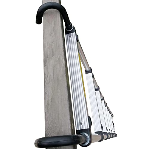 Leitern für zu Hause, Teleskopleiter aus Aluminium mit Dachhaken, Tragkraft 150 kg, mehrere Größen, for den Einsatz im Dachboden von Wohnmobilen Freien(4.3m/14ft) von BTYQKZVPM