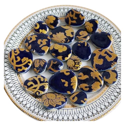Mosaikfliesen, 100 g DIY Keramik Mosaik Fliesen Glas Spiegel handgefertigte Ornamente(Color 14) von BTYQKZVPM