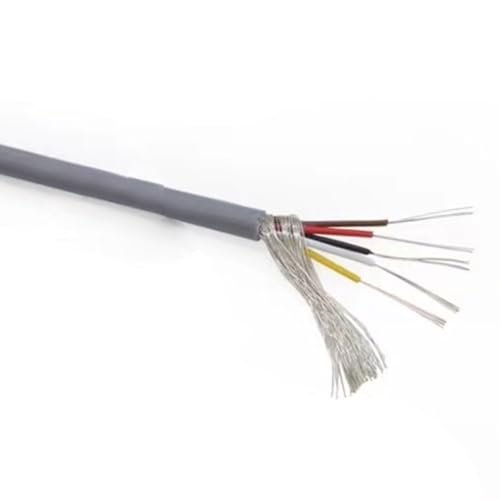 PVC-verzinnter Kupferdraht, 2–8 Adern UL2547 Kanal Audio geschirmtes Kabel 10 m 30 28 26 24 22 20 18 AWG grauer Verlängerungsstecker(28 AWG x 10 meters 5Cores) von BTYQKZVPM