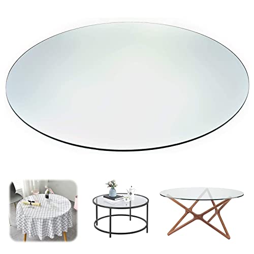 Runder Esstisch aus Glas, Dicke Tischplatte aus gehärtetem Glas – transparenter Tischdeckenschutz(900mm(36In)) von BTYQKZVPM