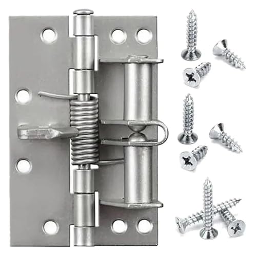 Scharniere, Positionierungs-Türschließer, Selbstausrichtendes Scharnier mit Feder, 4 Zoll, mehrfarbig, 90-Grad-Positionierung und -Schließung(Silver) von BTYQKZVPM