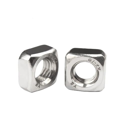 Schraubenmuttern-Sortiment, 10/50 Stück Vierkantmuttern aus Edelstahl 304, M3-M12(M5-10pcs) von BTYQKZVPM