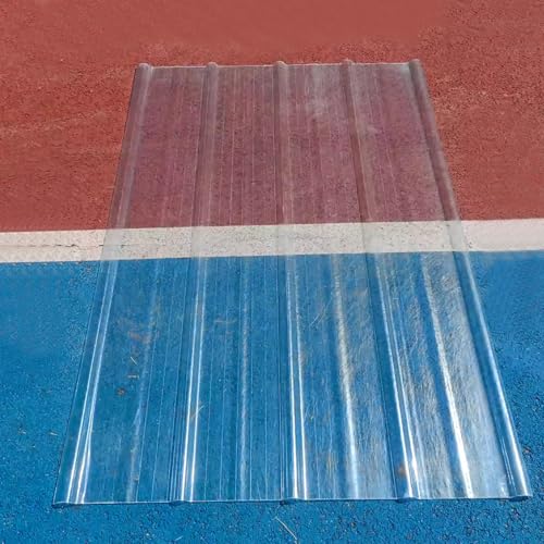 Tageslichtplatten, Dachplatten, 1,5 mm FRP Tageslichtdachplatte Packung mit 3/4/5/10/12/15/18 transparent 0,9 m x (0,8–1,7)(18 Pcs,0.9x1.6m/35x63in) von BTYQKZVPM