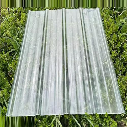 Tageslichtplatten, Dachplatten, 2 mm Fiberglas-Tageslichtplatten, transparente Welldachplatten, Packung mit mehreren Größen, 0,9 x (0,8–1,7) m / 35 (31–67) Zoll(9 pcs,0.9x1.7m/35x67in) von BTYQKZVPM