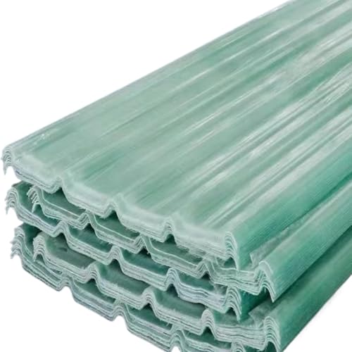 Tageslichtplatten, Dachplatten, GFK-Wellplatten for Tageslichtdach, transparent, 0,9 m x (0,5–1,7) m, Packung mit 3–20 Stück(7 Pcs,0.9x1.3m/35x51in) von BTYQKZVPM