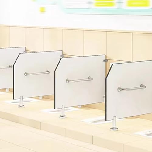 Urinal Bildschirm Toilette Partition， Kinder-Urinal-Sichtschutz, bodenstehend, Edelstahl(White2pcs,60cm/23.6in) von BTYQKZVPM