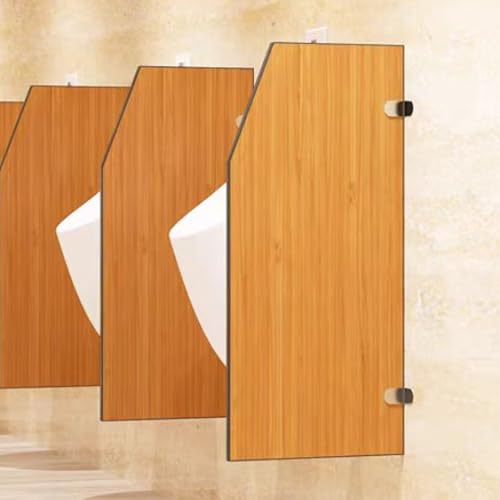 Urinal Bildschirm Toilette Partition， Wandmontierte Urinal-Toilettentrennwand mit Edelstahlecken(Wood grain color4pcs) von BTYQKZVPM