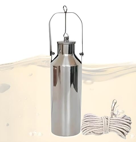 Wasserprobenbecher mit Gegengewicht, Handwasser- und Flüssigkeitsprobenehmer aus Edelstahl oder Kupfer, mehrfarbig, mehrere Größen(Silver,1000 mL/33.8fl oz) von BTYQKZVPM