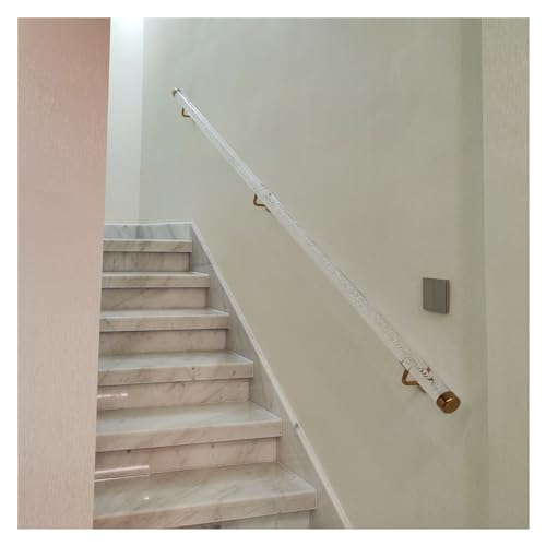 Treppengeländer Klarer Acryl-Treppenhandlauf für den Innenbereich, 1 m–7 m lang, rutschfester Sicherheits-Treppenhandlauf, transparentes Lucite, Wandmontage-Geländer, Treppen-Haltegriff mit Beschläge von BTZHY