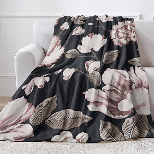 BTZO Wildblumen Blümchen Decke,Blumendesign Kuscheldecke Decke Weich Warm Kuschelig Geschenke für Couch Bett Sofa Dekoration,130x152cm von BTZO